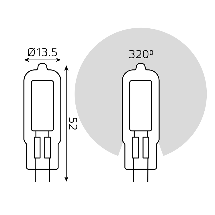 Лампа светодиод. (LED) Капсула G4 5.5Вт 480лм 3000К 230В прозр. Gauss