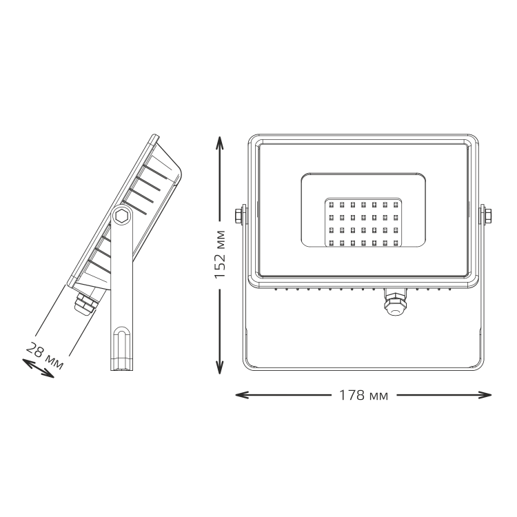 Прожектор (LED) 30Вт 2700лм 6500К IP65 черн. Qplus GAUSS