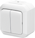 Выключатель двухклавишный ABB Variant+ IP54 белый-Электроустановочные изделия (ЭУИ) - купить по низкой цене в интернет-магазине, характеристики, отзывы | АВС-электро