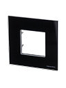 Рамка 2-мод. (1-мест.) стекло черное Zenit-Рамки для ЭУИ - купить по низкой цене в интернет-магазине, характеристики, отзывы | АВС-электро